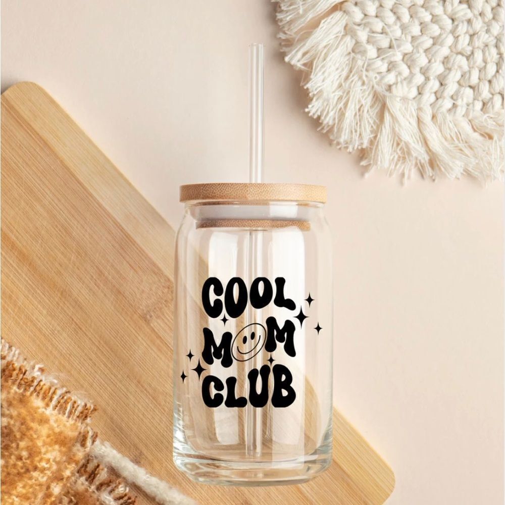 Cool mom club beer can glass NWT